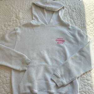 White Fox Boutique Gray Hoodie with Pink Logo